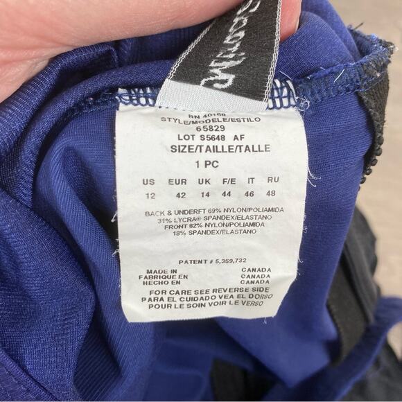 Miraclesuit Blue Watercolor Underwire One Piece Swimsuit Sz.12 - Picture 12 of 14